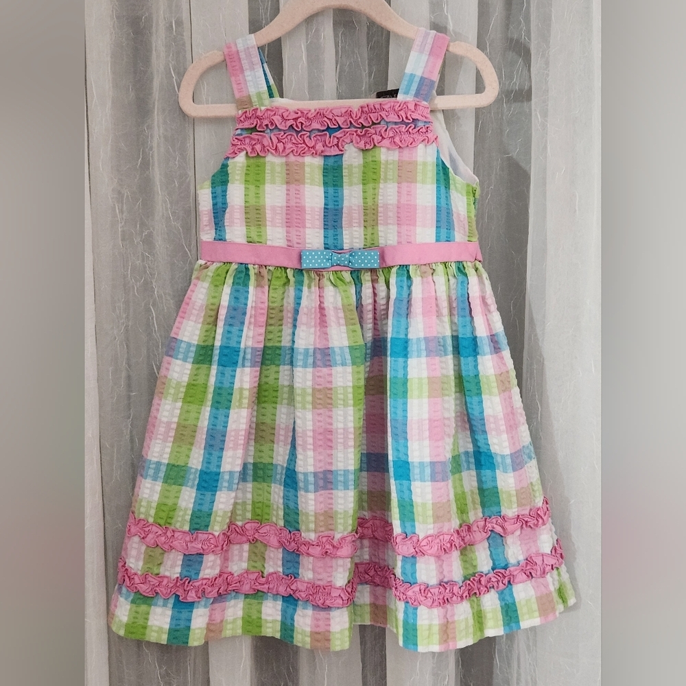 Rare Too Vibrant Plaid Dress w/ Ruffle Details, S-4T, EPreLC